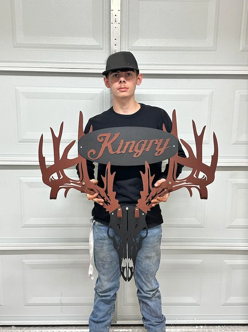 2023 NEW - Personalized Metal Deer Skull Rack-The best gift for Christmas